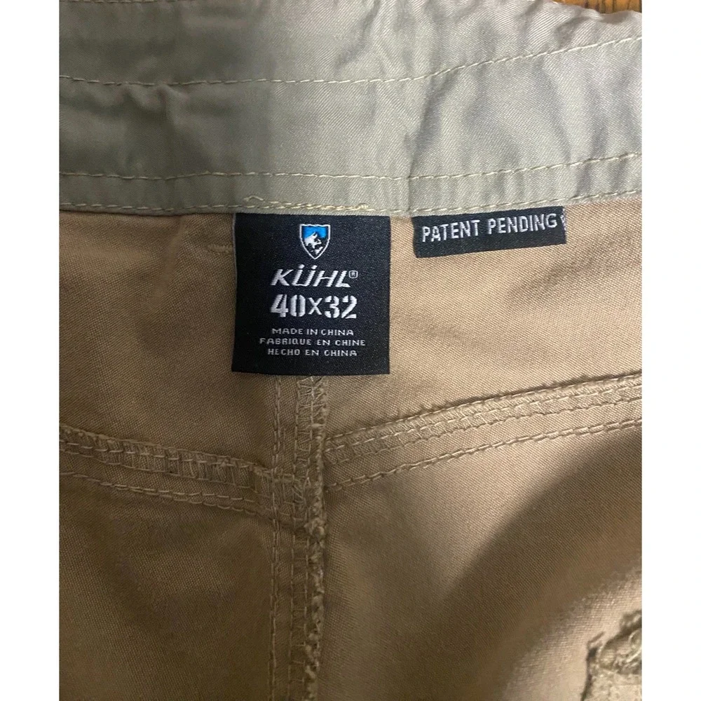 Kuhl SLAX Mens 40x32 Khaki Tan Klassik Fit Enduro Fabric Hiking Work Pants 5105